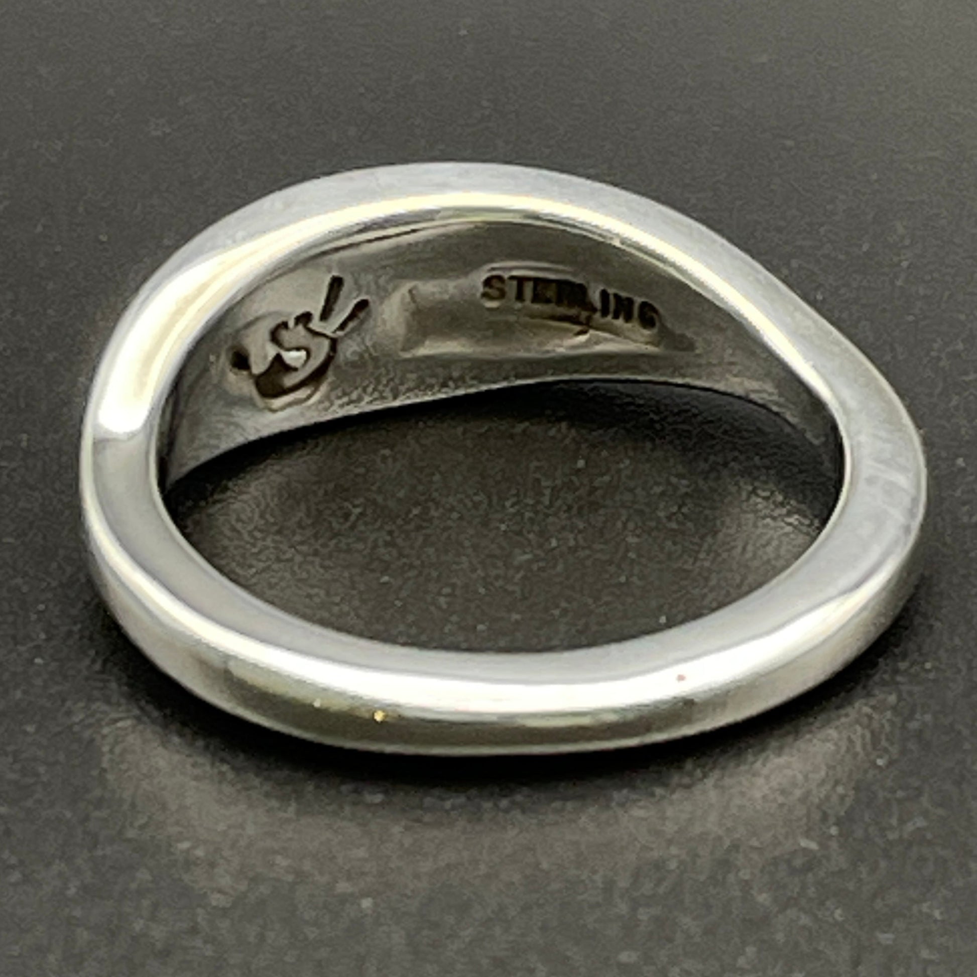 Sterling Silver ring with STERLING stamp and artist Caleb Calles personal stamp